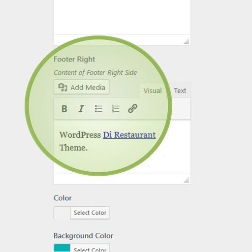 Restaurant Pro WordPress Theme Footer Credit